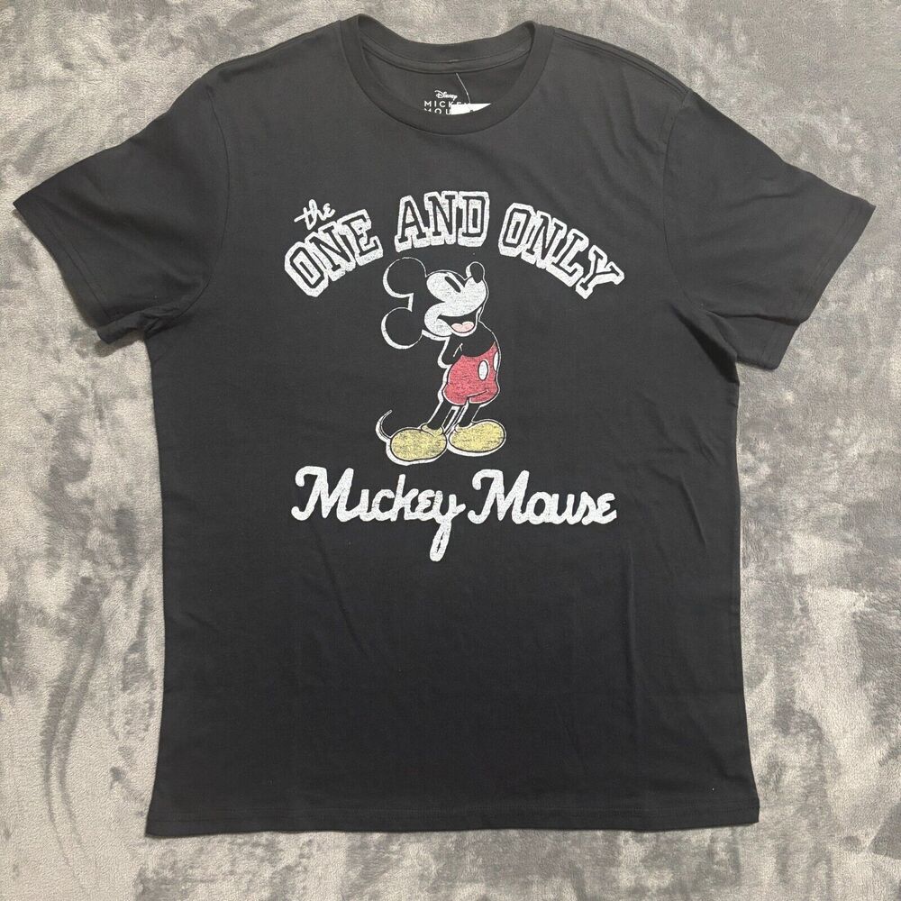 Disney 'The One And Only Mickey Mouse' Men's T-Shirt Sz Large Black